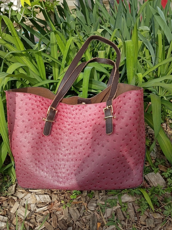 unsure Handbags - Ombre Ostrich And Suede Tote